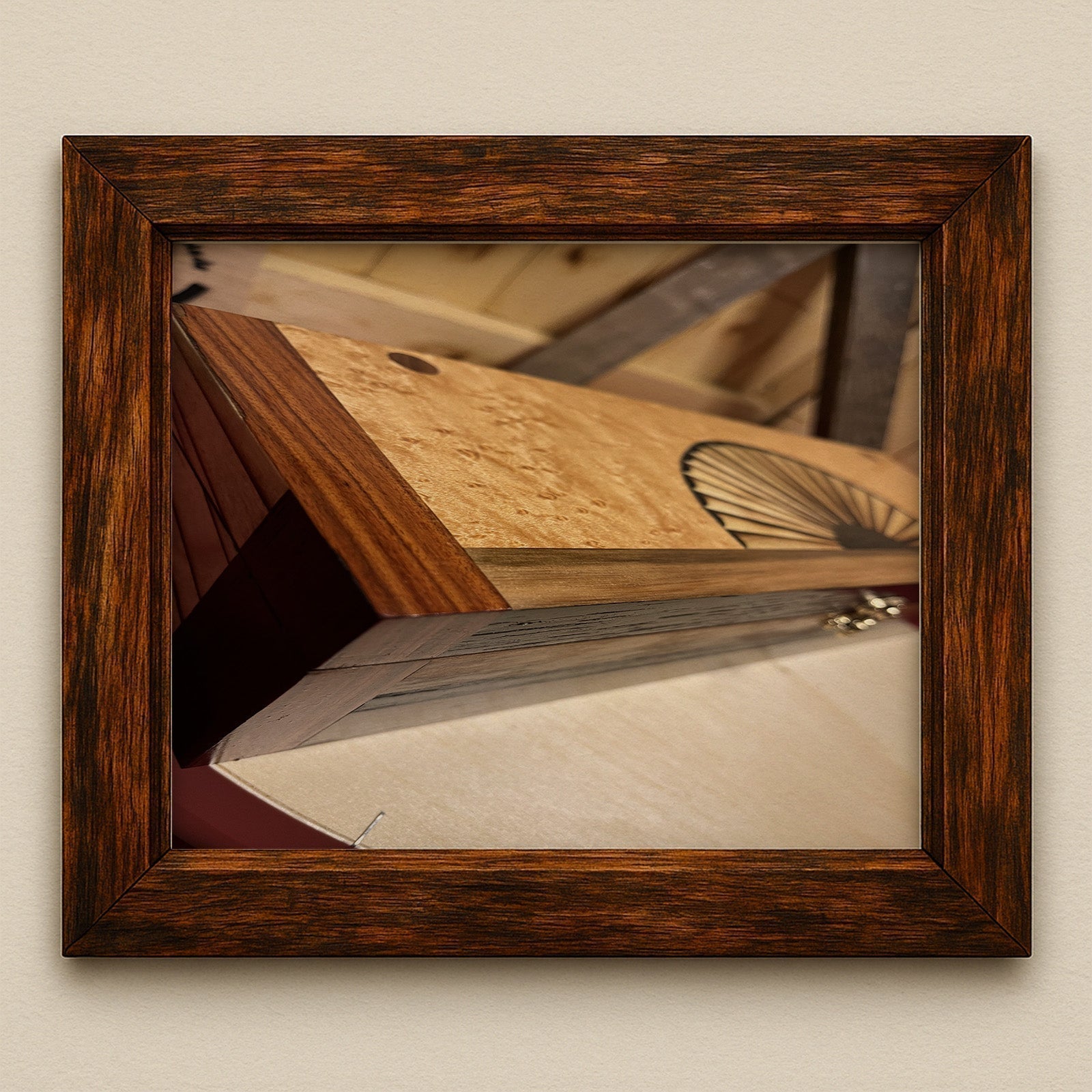 Coffret de l’Ébéniste en bois avec marqueterie Coquille