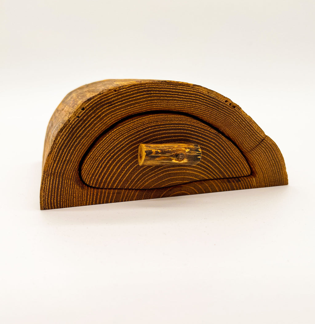 Rondin d’acacia transformé en bandsaw-box Natura