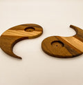 Bougeoir Ying-Yang asymétrique en bois