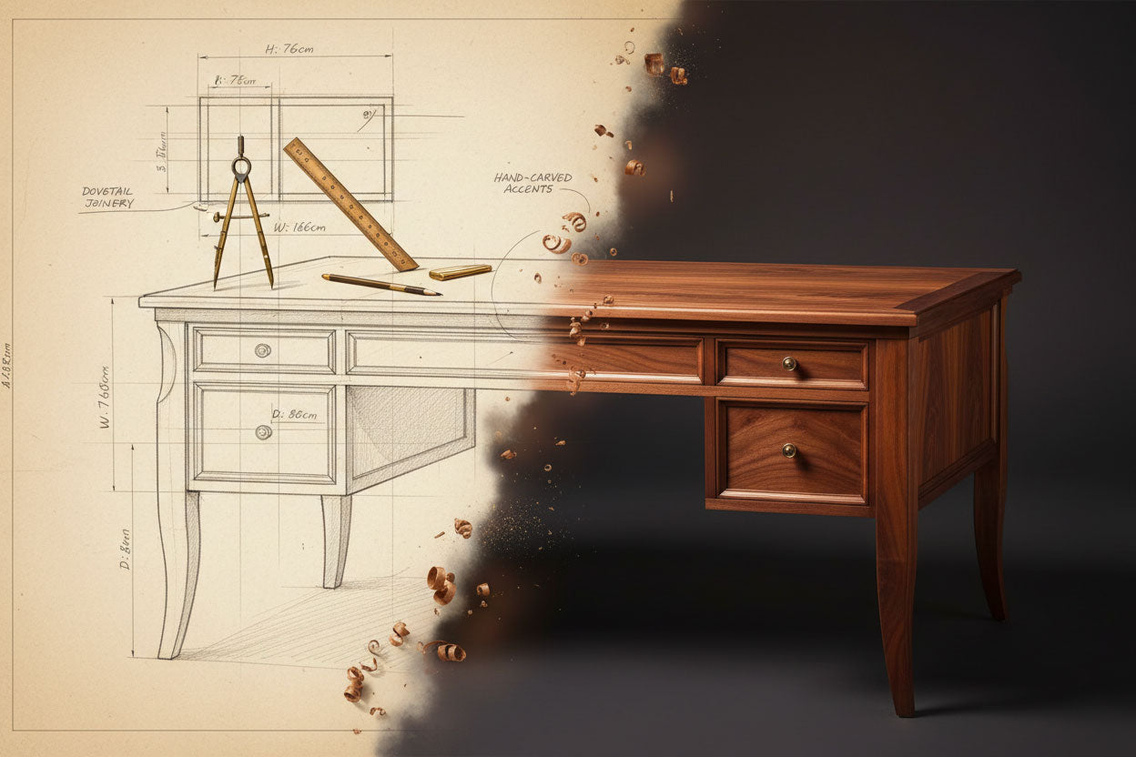 Détail d’une création artisanale en bois