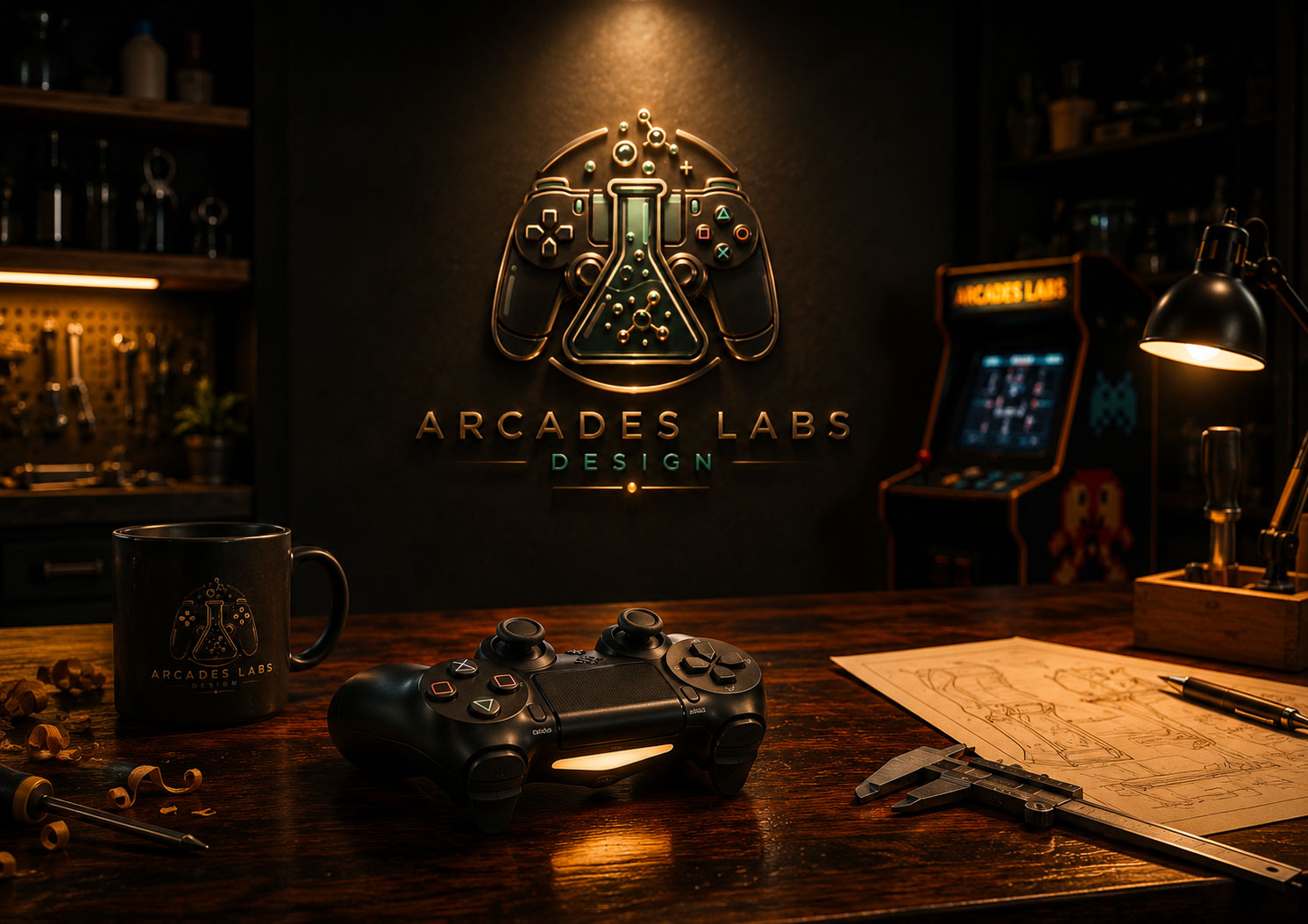 Borne arcade design en bois réalisée sur mesure