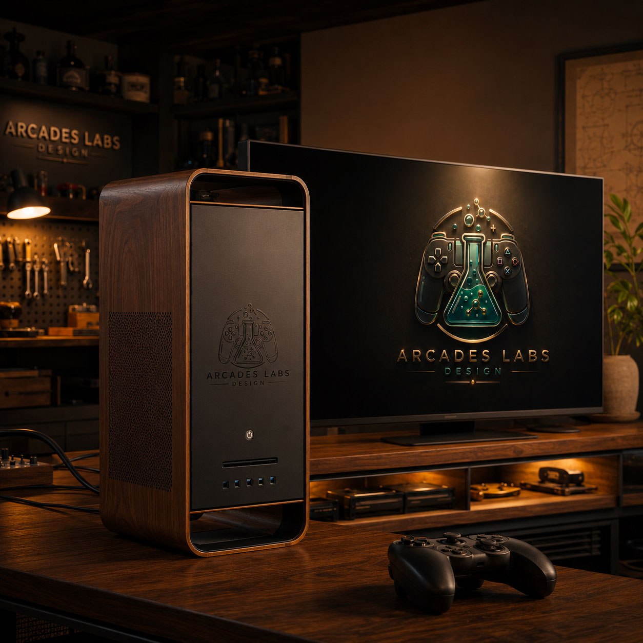 Meuble console arcade sur mesure